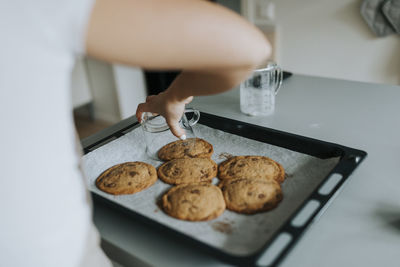 Woman making cookies