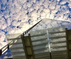 Low angle view of modern building against sky