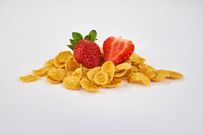 Close-up of food on white background