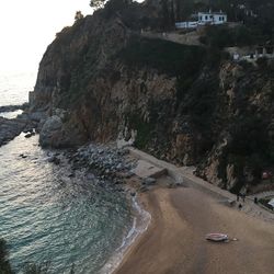 Road passing through rocks