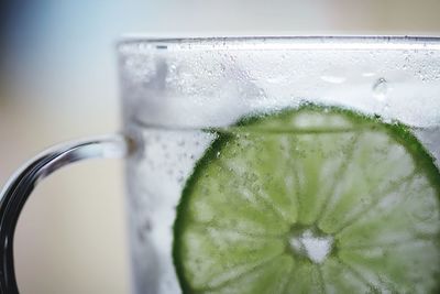 Close-up of wet glass