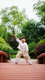 Portrait of a young boy posing