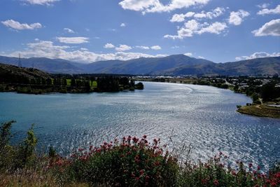 Scenic view of a lake against sky