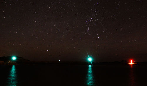 Scenic view of star field against sky at night
