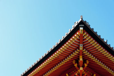 Low angle view of temple against clear sky