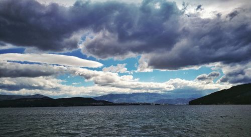 View of sea against cloudy sky