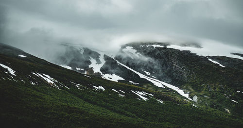 Scenic view of mountains against sky