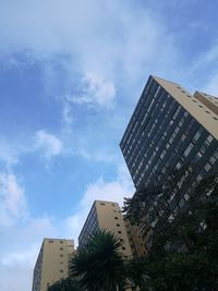 Low angle view of skyscraper against sky