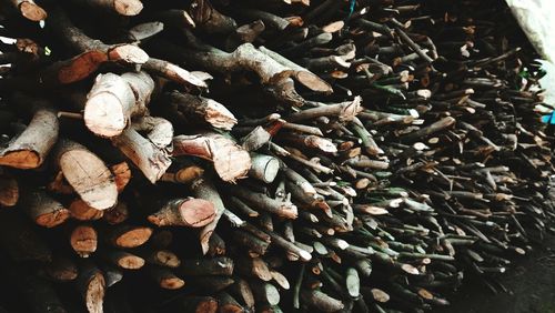 Full frame shot of logs