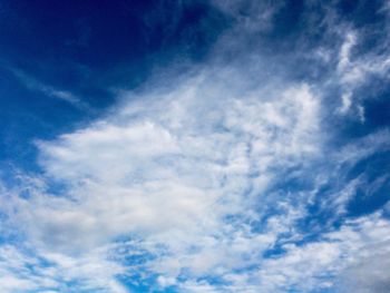 Low angle view of clouds in blue sky