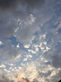 Low angle view of clouds in sky