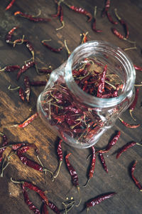 High angle view of christmas decoration on table