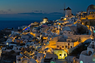 High angle view of buildings in city
