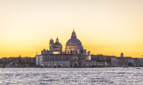 View of city at sunset