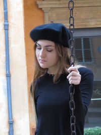 Young woman looking at camera