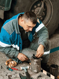 Man working at construction site