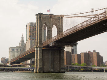 Low angle view of suspension bridge