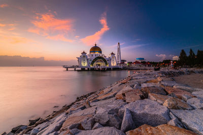 View of selat mosque at sunset