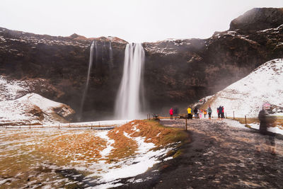 Scenic view of waterfall