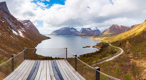 Panoramic view of mountains against sky