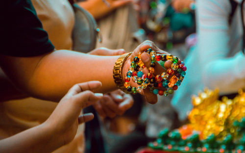 Close-up of woman holding ice cream