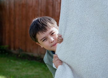 Portrait of boy smiling