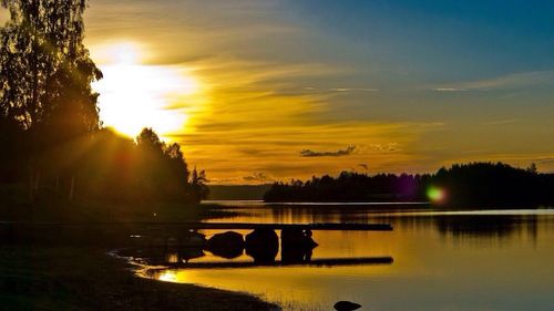 Sunset over lake