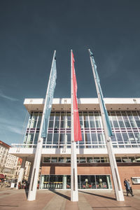 Low angle view of modern building against sky