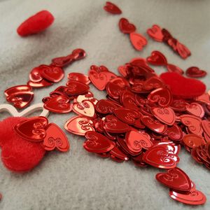 High angle view of heart shape on table