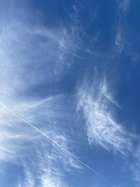 Low angle view of vapor trail in sky