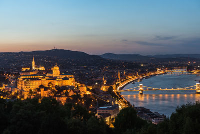 Illuminated cityscape at night