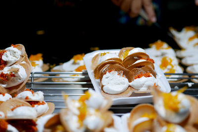 Close-up of ice cream for sale in store