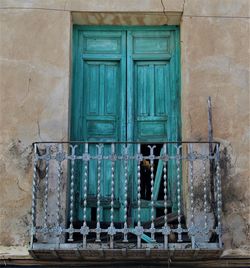 Closed door of old building