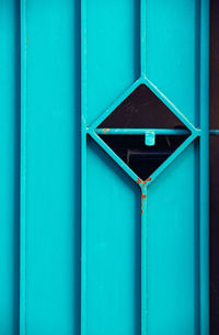 Full frame shot of blue window in building