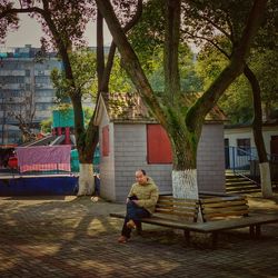 Woman standing in park