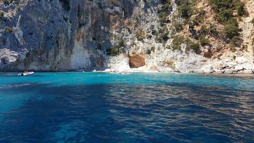 View of swimming pool in sea