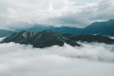 Scenic view of mountains against sky