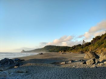 Scenic view of beach against sky