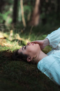 lying down