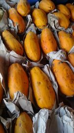 Full frame shot of papayas