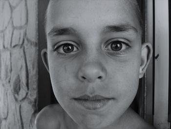 Close-up portrait of smiling boy