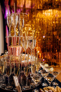 Close-up of wine glass on table