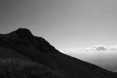 Scenic view of mountains against clear sky