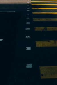 High angle view of people walking on wall