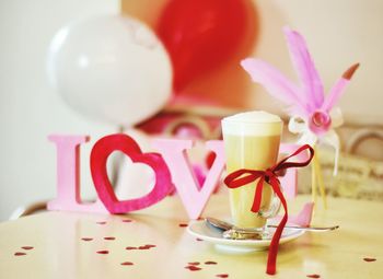 Close-up of balloons on table