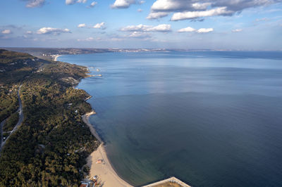 High angle view of sea against sky