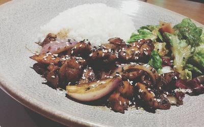 Close-up of food in plate