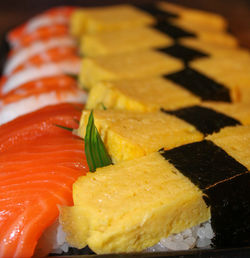 Close-up of sushi on plate