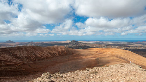 Panoramic view of landscape against cloudy sky