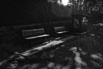 Empty bench in park